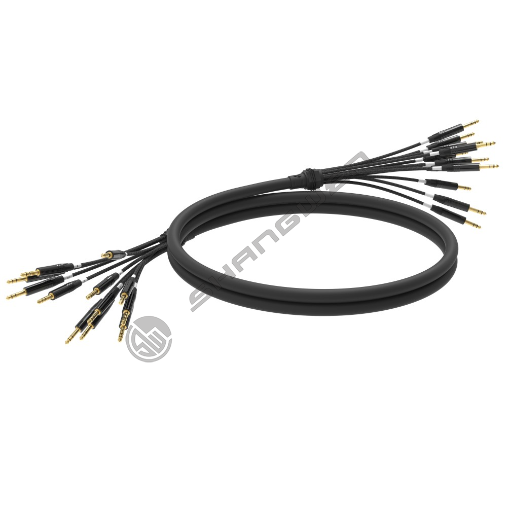 Multi channel audio cable with 4, 6, 8, 12, and 16 channels